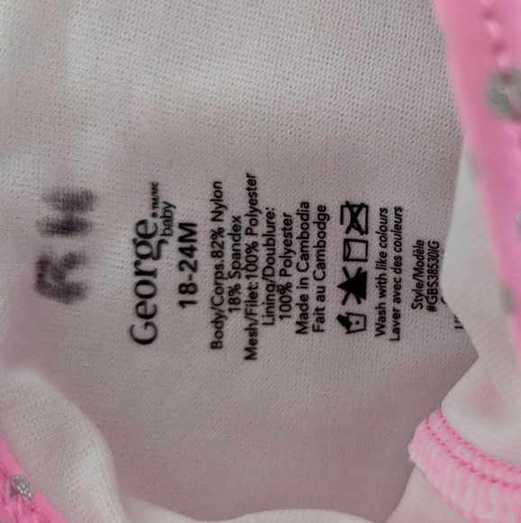 Pink one piece swimsuit/bathing suit with tutu - Picture 3 of 3